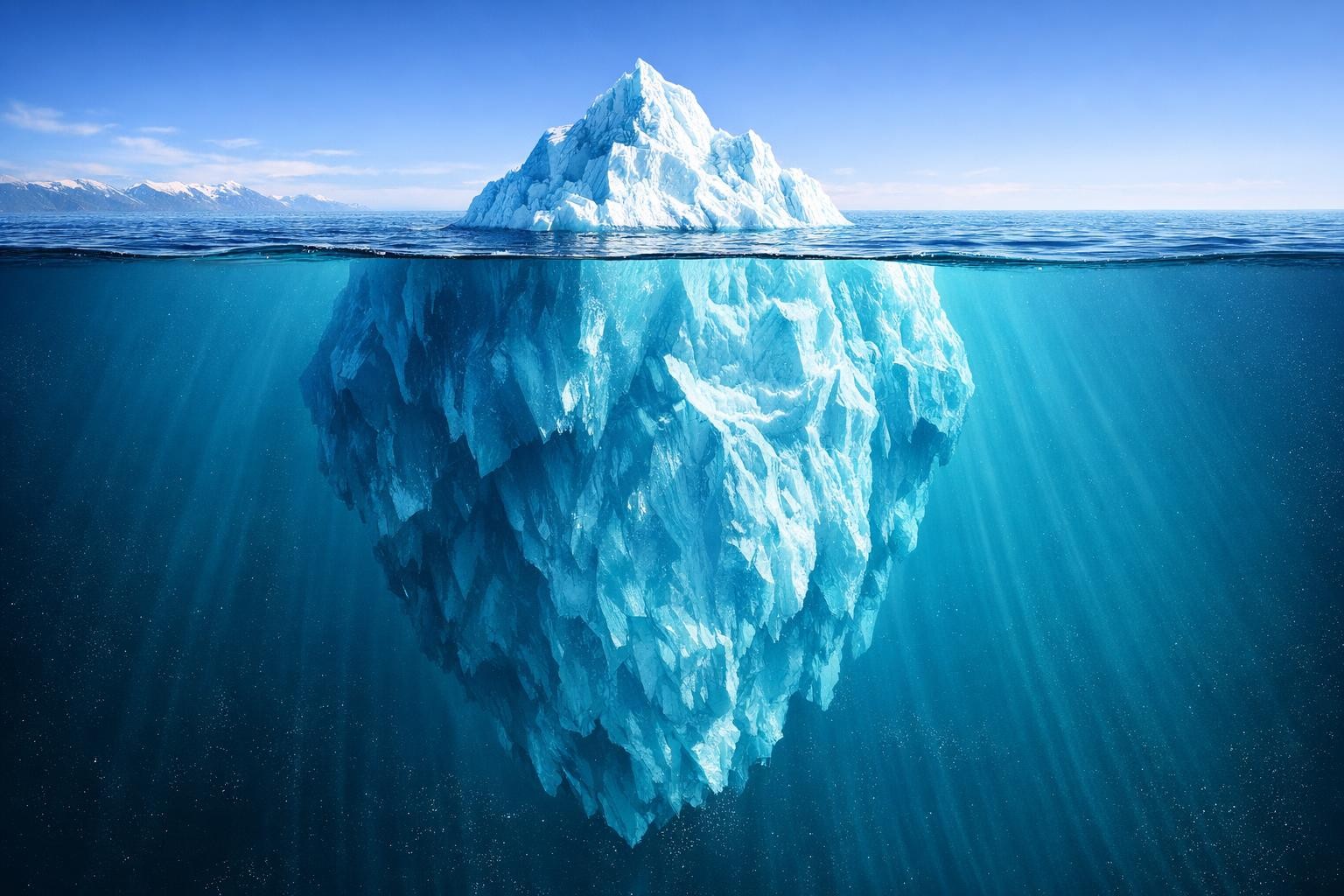 Iceberg: the visible 30 percent above water, the decisive 70 percent below the surface